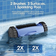 Seauto SAT20-P Cordless Robotic Pool Cleaner w/180Mins Wall & Waterline Cleaning