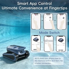 Seauto 4-in-1 Cordless Pool Robot Vacuum for Inground Pools Floor/Wall/Waterline