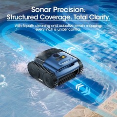 SEAUTO Cordless Robotic Pool Vacuum Cleaner Sonar Navigation for Inground Pools