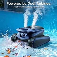 Seauto 4-in-1 Cordless Pool Robot Vacuum for Inground Pools Floor/Wall/Waterline