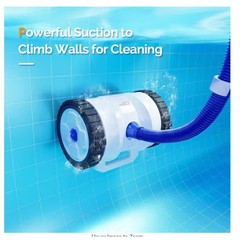 VINGLI Automatic Suction Pool Vacuum for Flat Pool Climbs Walls w 39. 6ft Hose