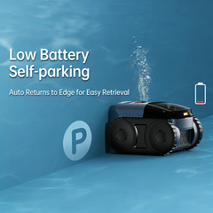 Cordless Robotic Pool Cleaner, 180Min Runtime, Dual Motors, 7800mAh Batter