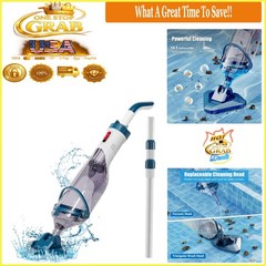 Battery Powered Pool Vacuum Handheld Telescopic Pole 18.5GPM Blue