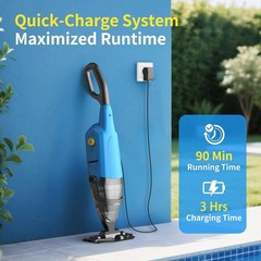 Rechargeable Pool Vacuum Handheld Cordless Pool Cleaner 6000mAh Powered Battery
