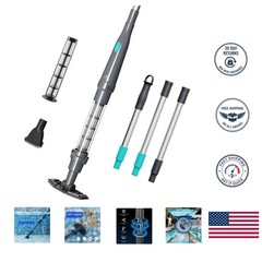 Efficient Cordless Hot Tub Vacuum – Dual Brush Heads, 90min Runtime, Lightweight