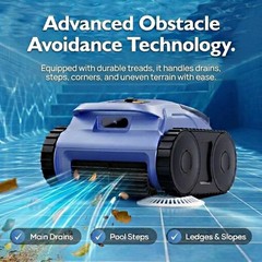 Seauto SAT20-P Cordless Robotic Pool Cleaner w/180Mins Wall & Waterline Cleaning