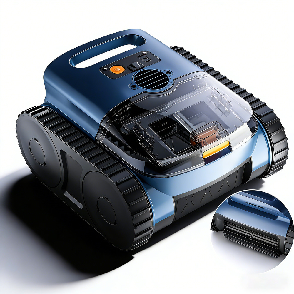 Cordless Robotic Pool Cleaner, 180Min Runtime, Dual Motors, 7800mAh Batter